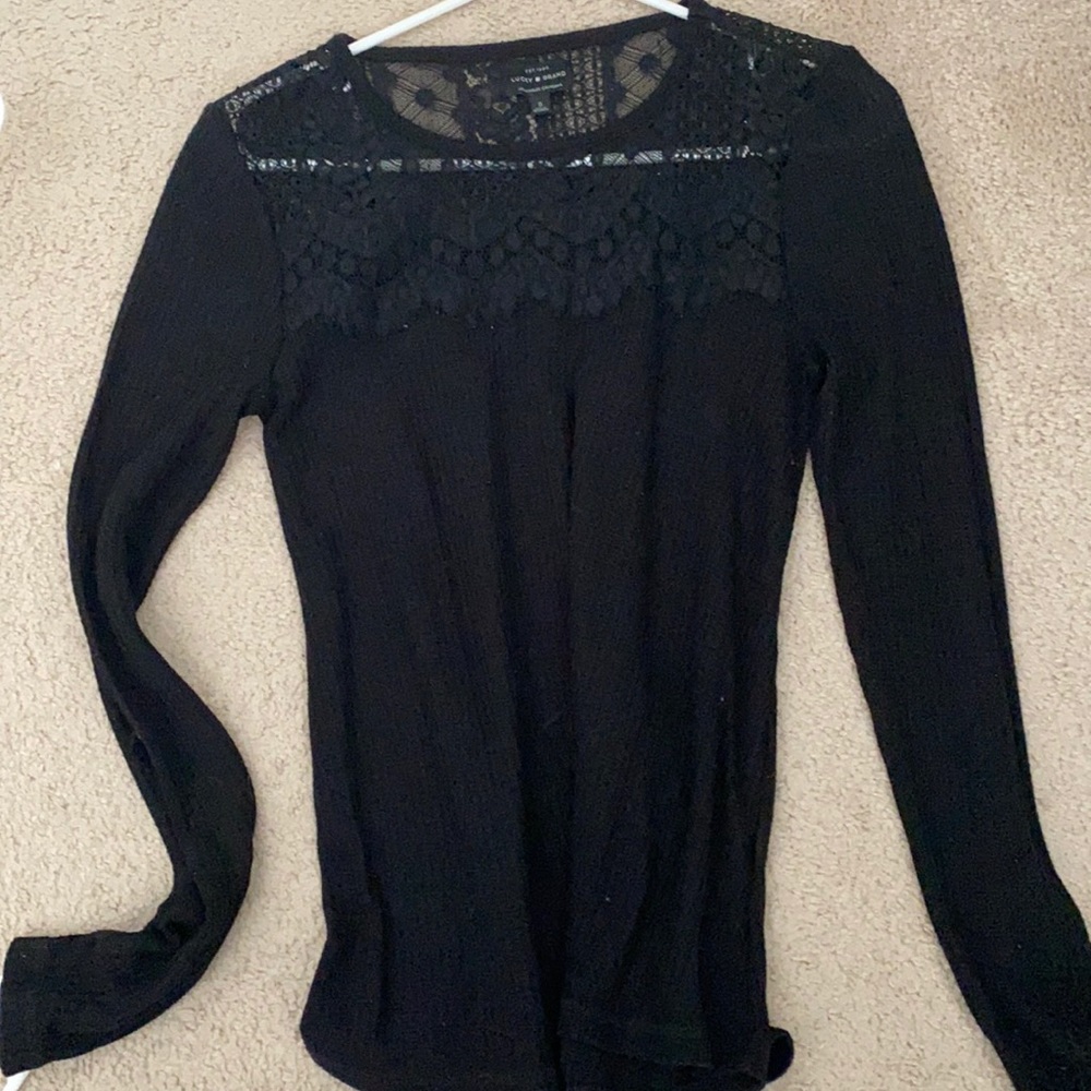Lucky brand Long sleeve waffle knit top